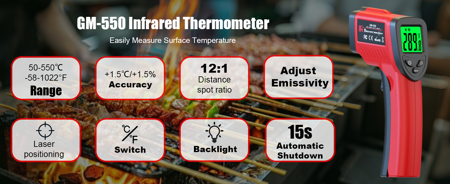 Food Infrared (IR) Thermometer Gun